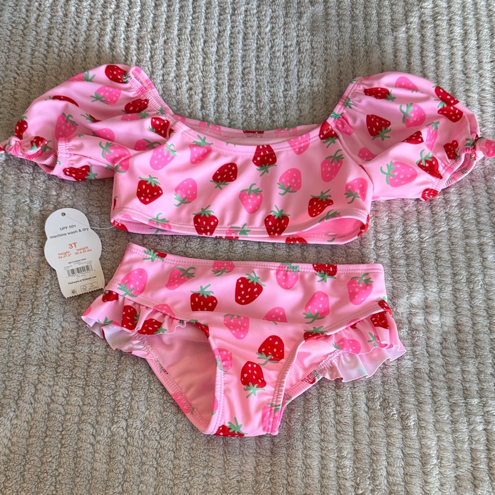 Pink Strawberry Print Bikini/wonder nation/3T/BNWT
